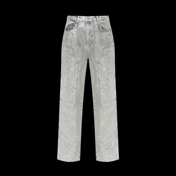 All Saints Mia Sparkle Carpenter Jeans Silver/Grey Size 26 - Picture 3 of 16